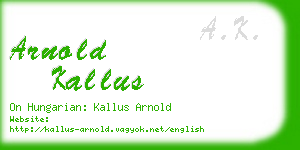 arnold kallus business card